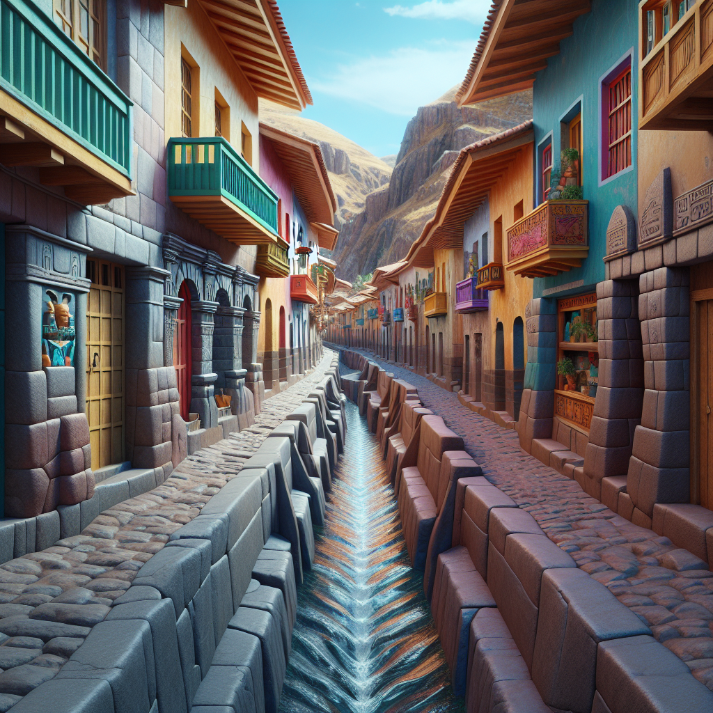 Inka-Mauern und Wasserkanäle